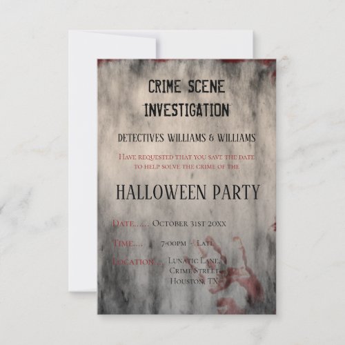 Crime Scene Investigation Halloween  Save The Date