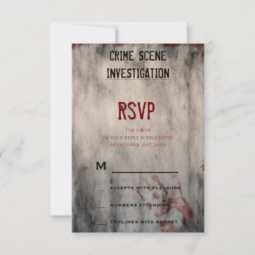 Crime Scene Investigation RSVP Card