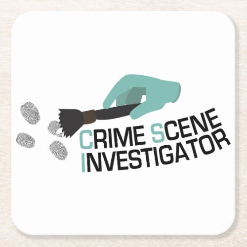 Crime Scene Investigator Square Paper Coaster