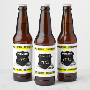 Crime Scene Law Enforcement Beer Bottle Label