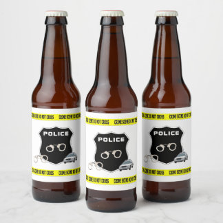 Crime Scene Law Enforcement Beer Bottle Label