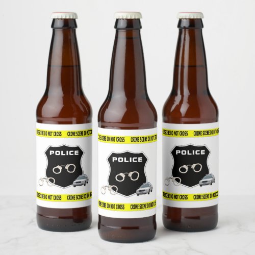 Crime Scene Law Enforcement  Beer Bottle Label