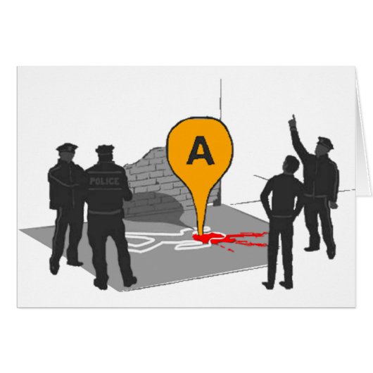 Crime Scene Map with Police and Body Outline Cards (Front Horizontal)