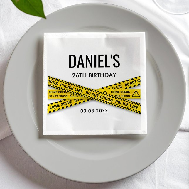 Crime Scene Napkins with Yellow Police Tape (Creator Uploaded)