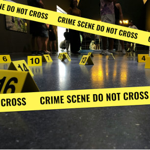CRIME SCENE police tape crime DO NOT CROSS Satin Ribbon