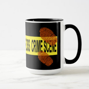 Crime Scene Tape with Bloody Fingerprints Mug