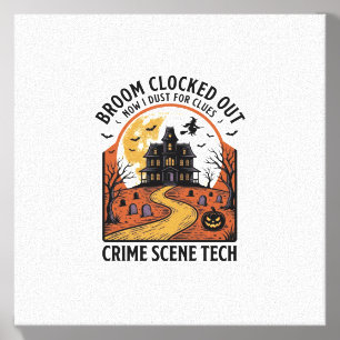 Crime Scene Technician Shirt Funny Halloween Haunt Canvas Photo Tile