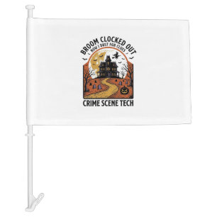 Crime Scene Technician Shirt Funny Halloween Haunt Car Flag