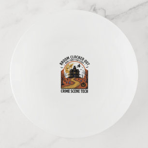 Crime Scene Technician Shirt Funny Halloween Haunt Trinket Tray