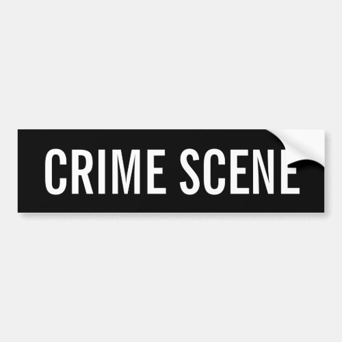 CRIME SCENE _ White Logo Emblem Bumper Sticker