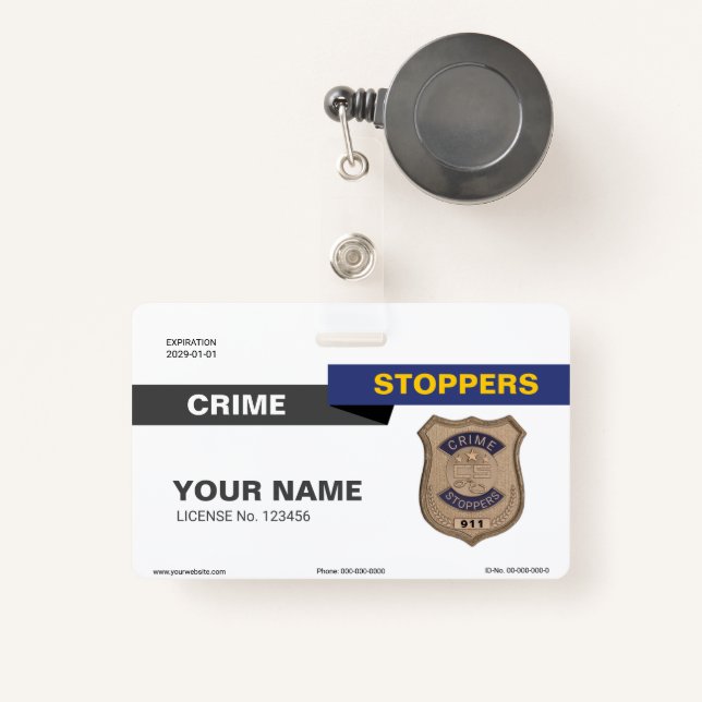 Crime Stoppers Badge (Front with Retractable)