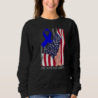 Crime Victims Rights Awareness American Flag Blue  Sweatshirt