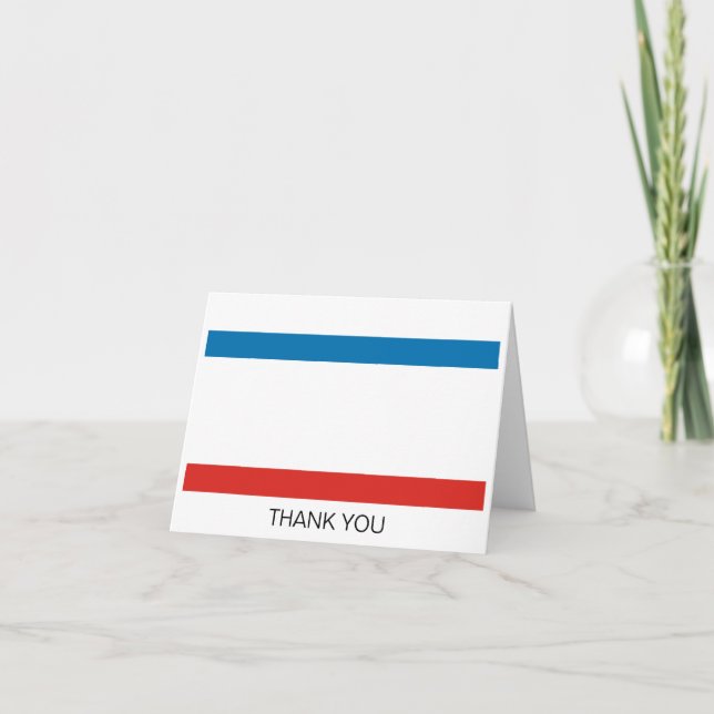 Crimea Flag Letterpress Thank You Card (Front)