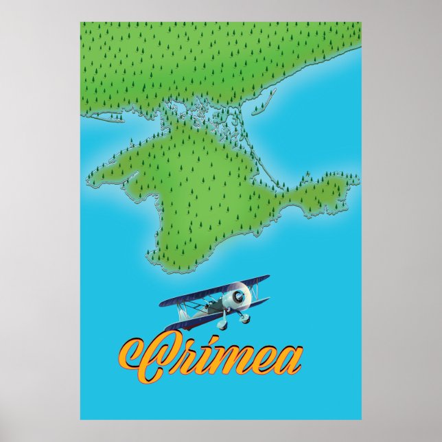 Crimea vintage style travel poster map (Front)