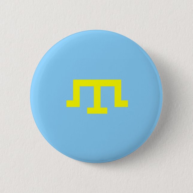 Crimean Tatar people ethnic flag Pinback Button (Front)