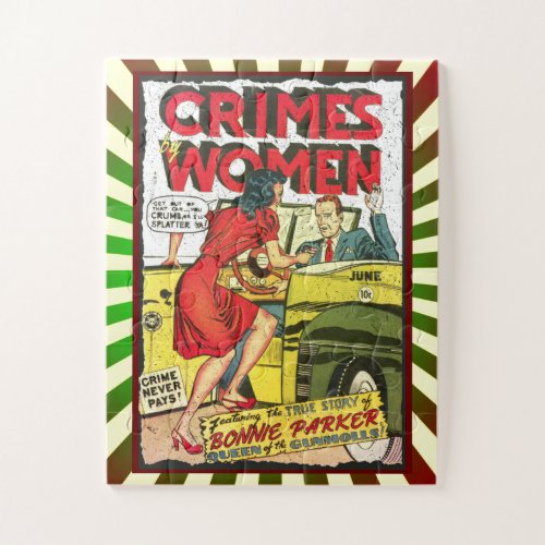 Crimes by Women 1 Golden Age Comic Book Cover Jigsaw Puzzle
