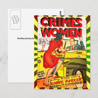Crimes by Women #1 Golden Age Comic Book Cover Postcard