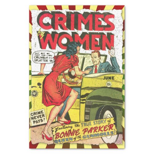 Crimes by Women 1 Golden Age Comic Book Cover Tissue Paper