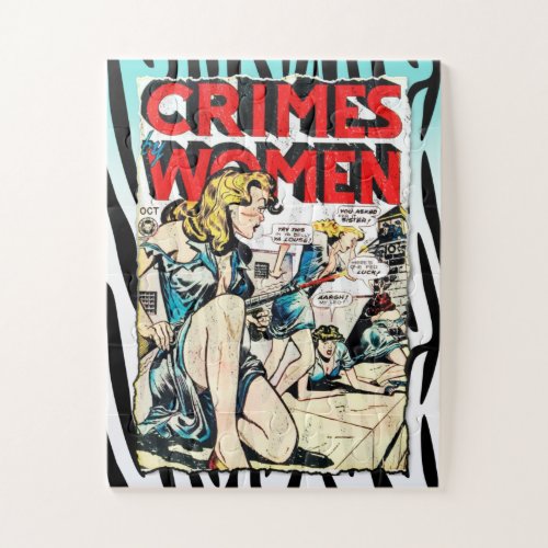 Crimes by Women 3 Golden Age Comic Book Cover Jigsaw Puzzle