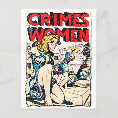 Crimes by Women 3 Golden Age Comic Book Cover Postcard