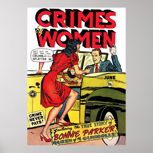 Crimes By Women_Bonnie Parker Vintage Comics   Poster