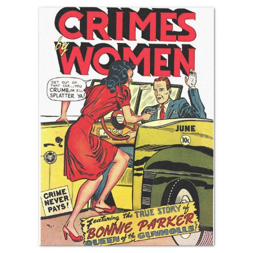Crimes By Women_Bonnie Parker Vintage Comics Tissue Paper