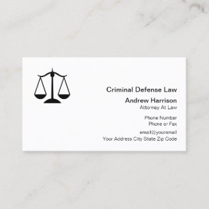 Criminal Defense Lawyer Business Card