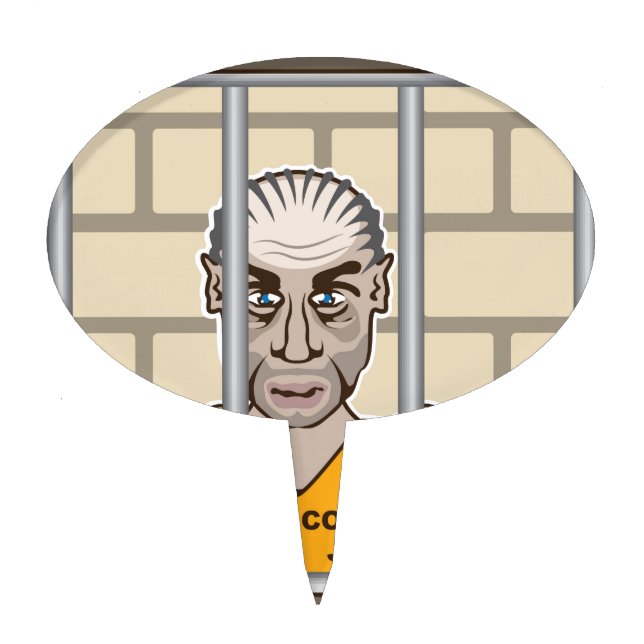 Criminal in Jail Cake Topper (Front)