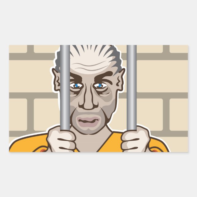 Criminal in Jail Rectangular Sticker (Front)