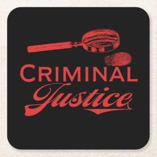 Criminal Justice Degree Graduation Square Paper Coaster