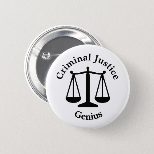 Criminal Justice Genius Button