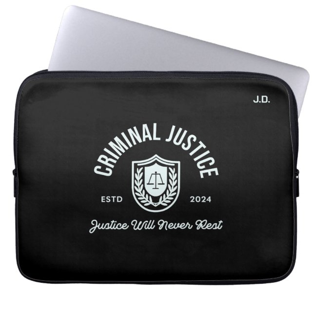 Criminal Justice Graduation 2024 "Customizable" Laptop Sleeve (Front)