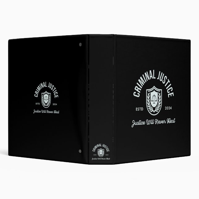 Criminal Justice "Justice Will Never Rest" 2024 3 Ring Binder (Background)