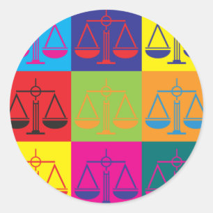 Criminal Justice Pop Art Classic Round Sticker