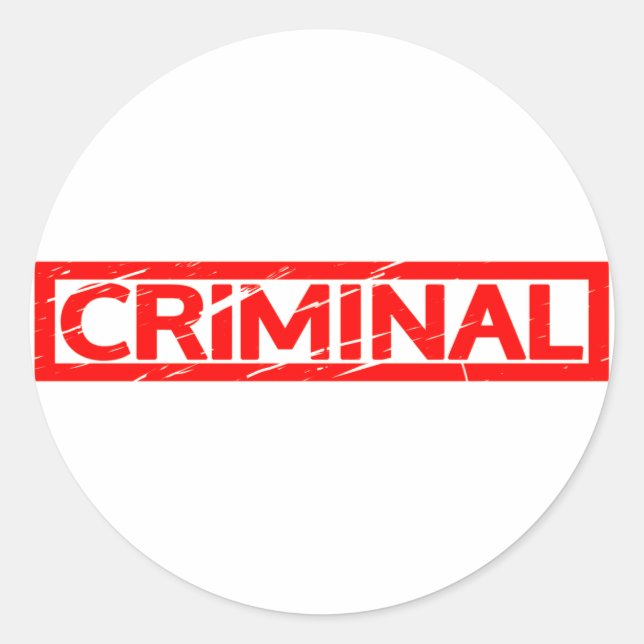 Criminal Stamp Classic Round Sticker (Front)