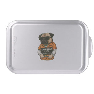 Criminally Cool Pug � Funny Mugshot Dog Design Cake Pan