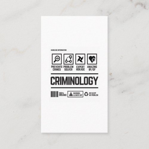 criminology business card