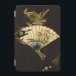 Crimped Oriental Fan with Floral Design iPad Mini Cover<br><div class="desc">Painting of a crimped oriental fan with a floral design. The black background lets the colors on the fan pop off the print. Hang this on your wall and enjoy!</div>