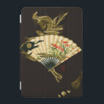Crimped Oriental Fan with Floral Design iPad Mini Cover<br><div class="desc">Painting of a crimped oriental fan with a floral design. The black background lets the colors on the fan pop off the print. Hang this on your wall and enjoy!</div>
