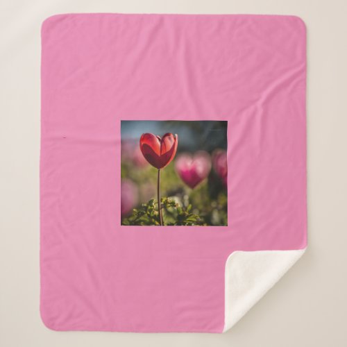  Crimson Affection A Vibrant Red Heart Sherpa Blanket