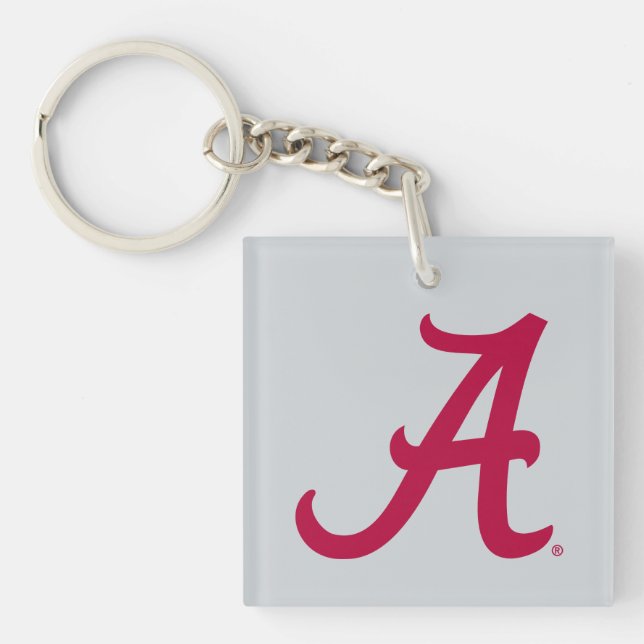 Crimson Alabama A Keychain (Front)