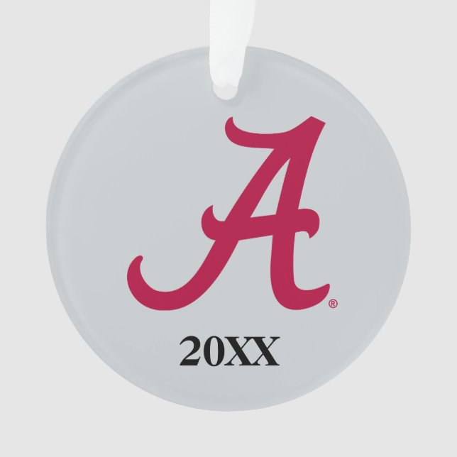 Crimson Alabama A Ornament (Front)