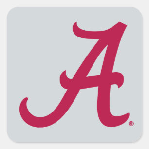 Crimson Alabama A Square Sticker