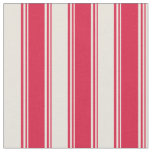 Crimson and Beige Colored Lined Pattern Fabric
