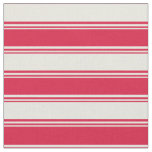 [ Thumbnail: Crimson and Beige Colored Lines Pattern Fabric ]