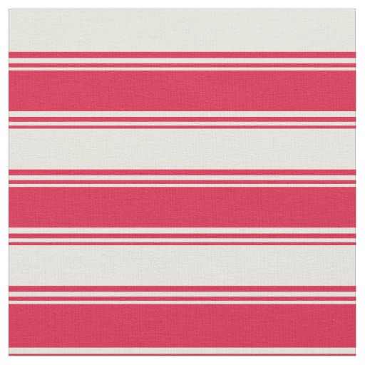 Crimson and Beige Colored Lines Pattern Fabric