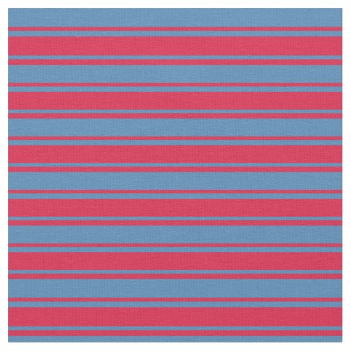 Crimson and Blue Lines Pattern Fabric