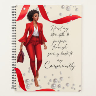 Crimson and Cream Boss Lady Chick Planner
