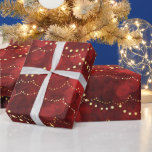 Crimson and Gold Fairy Lights Christmas Wrapping Paper<br><div class="desc">Beautiful Gold fairy lights against a crimson red bokeh pattern make the perfect gift giving for this Christmas holiday season.</div>