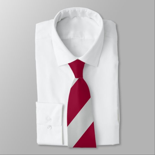 Crimson and Gray Diagonally_Striped Tie